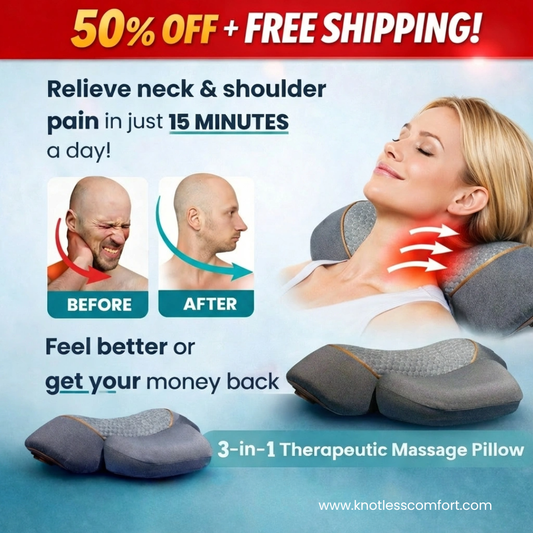 3-In-1 Therapeutic Massage Pillow - 55% Off Sales